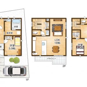 3階建て2号地参考プラン(間取)